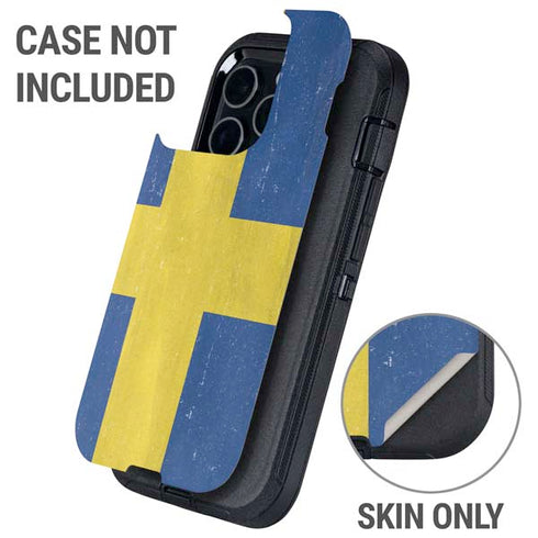 Sweden Flag Distressed Otterbox Defender iPhone Skin